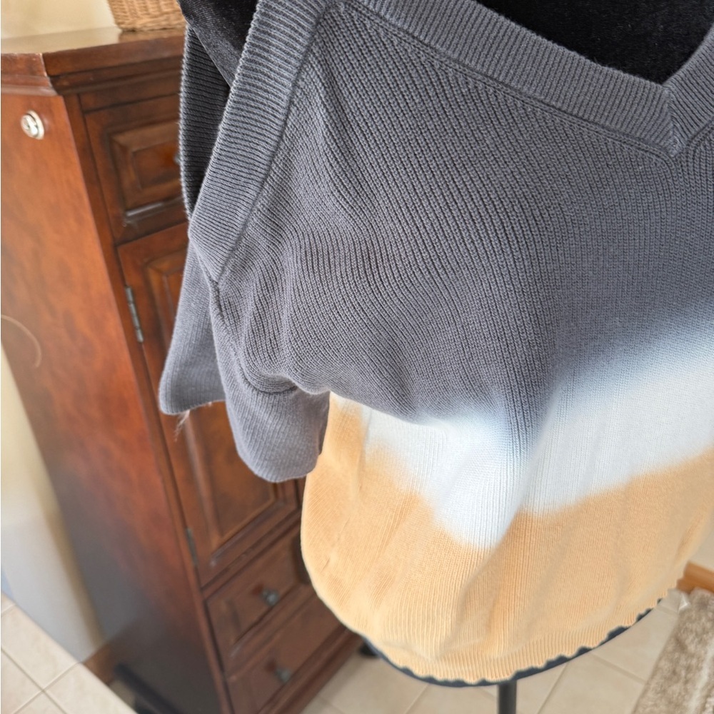 Michael Stars Cold Shoulder Ribbed Gradient Colors Knit Sweater Top - Picture 10 of 10